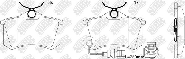 Колодки тормозные VW AUDI SEAT SKODA задние (4шт.) NIBK PN0019W NIBK