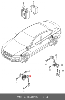 датчик положения кузова!\ Audi A1 10>, Seat Ibiza/Altea 05>,Skoda Fabia/Octavia  4H0 941 285 H VAG