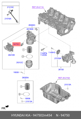 Датчик давления масла HYUNDAI GV80 (20-) OE 947502M454 HYUNDAI KIA