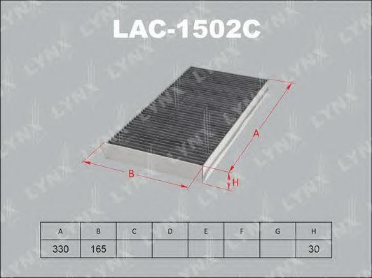 фильтр салона! 333x165x30, угольный\ Opel Corsa C 1.0/1.2/1.4/1.8/1.3CDTi/1.7Di/ LAC-1502C LYNXAUTO