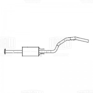 глушитель! основной, полукруглый фланец, алюм. сталь\ Great Wall Safe 2.2i 02-09 EMM 2709 TRIALLI