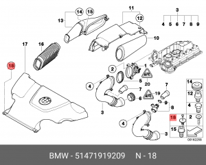 заклепка!\ BMW E34/E38/E30/E46/E65 51471919209 BMW