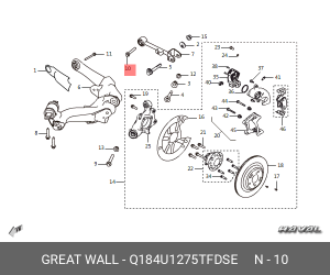 БОЛТ ШЕСТИГРАННЫЙ Q184U1275TFDSE Q184U1275TFDSE HAVAL