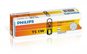 Лампа 12V WB T5 1W W2X4.6d бесцокольная PHILIPS 12521CP PHILIPS