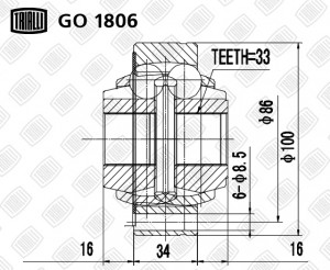 ШРУС Skoda Octavia A5 (04-) 1.6i MT (внутр.) (GO 1806) GO 1806 TRIALLI