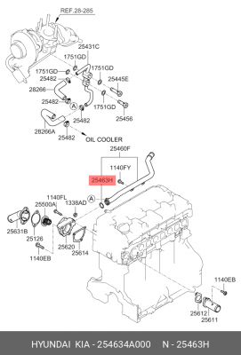 КОЛЬЦО УПЛОТНИТЕЛЬНОЕ HYUNDAI PORTER 2 КОРПУСА ТЕРМОСТАТА OE 254634A000 HYUNDAI KIA