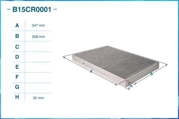 Фильтр салонный угольный B15CR0001 B15CR0001 CWORKS