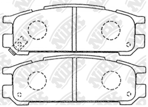 Колодки тормозные SUBARU Impreza (92-00) (1.6-2.0),Legacy (89-03) (1.8-2.5) задн PN7249 NIBK