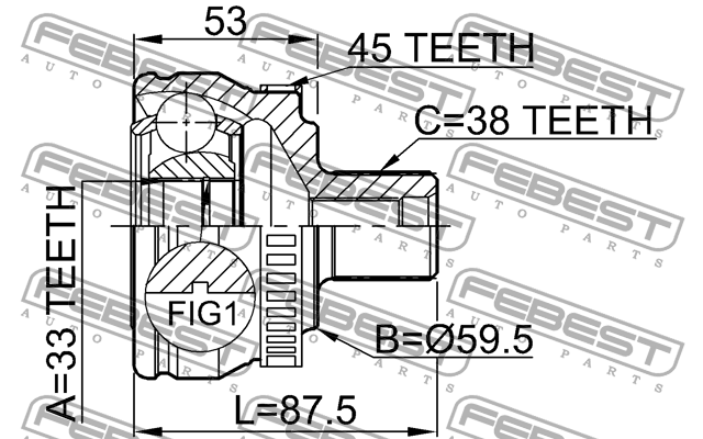 AUDI A4 [B6] (2000-2004)/ A6 [C5] (1997-2004) С ABS 1710-A4A45 FEBEST
