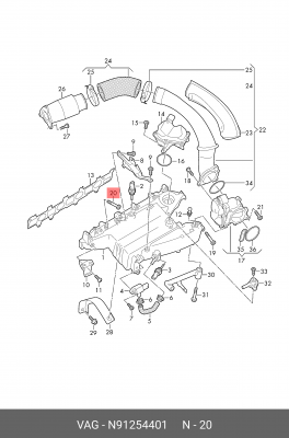 Болт с плоской головкой N91254401 N 912 544 01 VAG