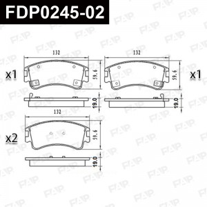Тормозные колодки дисковые смесь CERAMIC FDP0245-02 FDP0245-02 FAP
