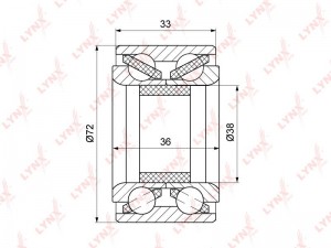 Подшипник ступицы TOYOTA Corolla (92-00) передней LYNX WB-1231 LYNXAUTO