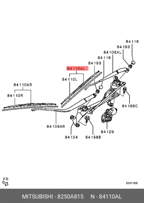 Щетка стеклоочистителя 600мм MITSUBISHI OE 8250A815 MITSUBISHI
