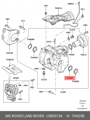 Сальник LAND ROVER коробки раздаточной OE LR003154 LAND ROVER