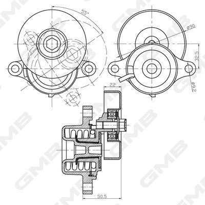 Натяжитель GAT31670 GAT31670 GMB