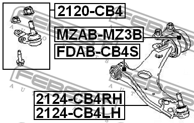 Сайлентблок FDAB-CB4S FDAB-CB4S FEBEST