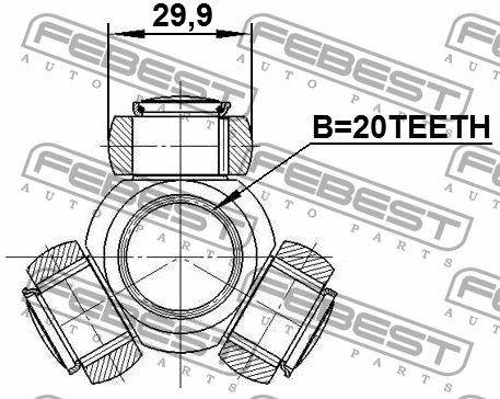 Трипоид MAZDA DEMIO DY3/DY5 2002-2007 0516-DY3WAT 0516-DY3WAT FEBEST