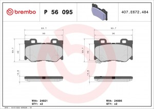 Колодки тормозные P56095 P56095 BREMBO
