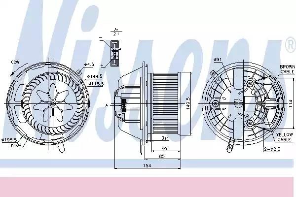 вентилятор отопителя!\ BMW E81/E87 04>/E88 08>/E90/E91 05>/E93 07> 87062 NISSENS