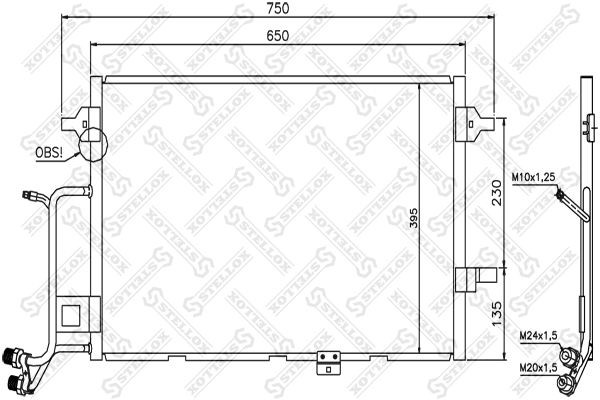 радиатор конд.\ Audi A6 2.5TDi 97-05 10-45204-SX STELLOX