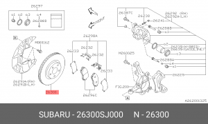 Диск тормозной передний SUBARU 26300-SJ000 26300SJ000 SUBARU