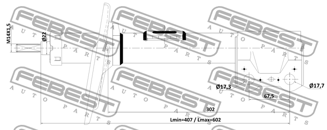 Амортизатор передний левый GAS.TWIN TUBE 01110-006FL FEBEST