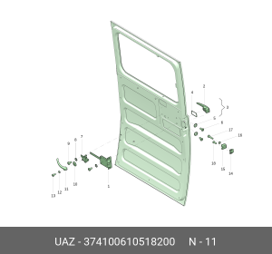 Ручка УАЗ-469,452 двери внутренняя (ОАО УАЗ) 374100610518200 UAZ UAZ