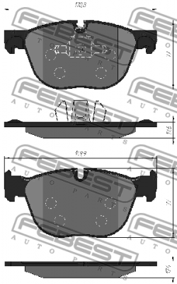 Колодки тормозные передние (с прижимной скобой) 1901E70F FEBEST