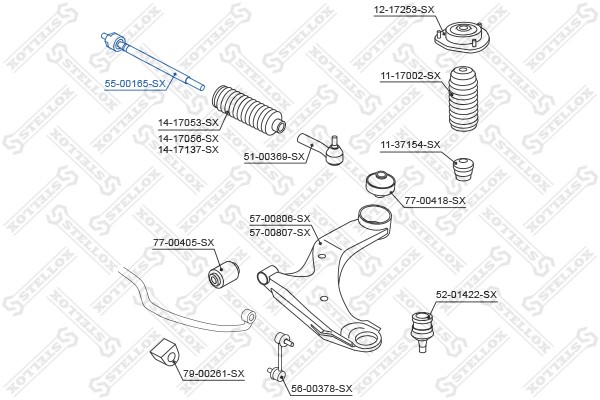 тяга рулевая!\ Subaru Forester/Impreza 08> 55-00165-SX STELLOX