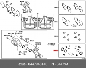 рем.к-кт диск. торм. заднего! d40\ Toyota Highlander, Lexus RX 08> 04479-48140 TOYOTA