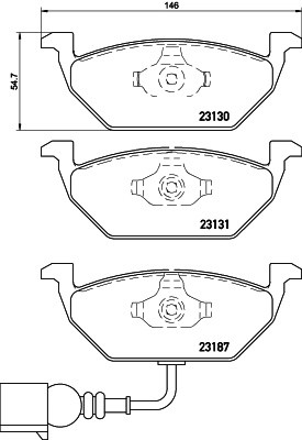 P85072X колодки дисковые передние! XTRA, с датчиком\ VW Golf IV,Skoda Octavia 1. P85072X BREMBO