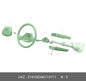 Кожух УАЗ-3741 колонки рулевой верхний (ОАО УАЗ) 374100340110711 UAZ UAZ