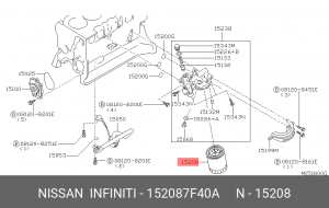 ФИЛЬТР МАСЛЯНЫЙ 15208-7F40A 152087F40A NISSAN