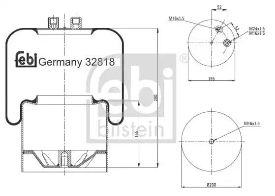 Пневмопод. со стак. FEBI 32818 FEBI BILSTEIN