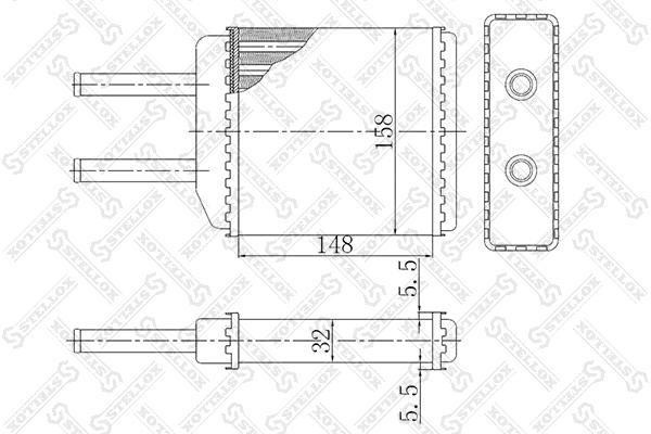 радиатор печки!\ Chery Sweet QQ 03-13, Daewoo Matiz 0.8-1.0 98> 10-35050-SX STELLOX