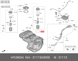 УПЛОТНИТЕЛЬНОЕ КОЛЬЦО ТОПЛИВНОГО НАСОСА 31115-A9000 31115A9000 HYUNDAI KIA