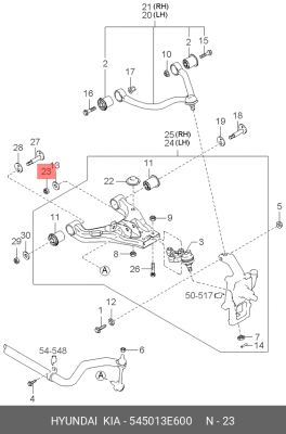 гайка! М10\ KIA Sorento 545013E600 HYUNDAI
