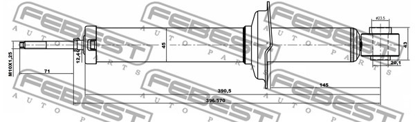 Амортизатор задний HYUNDAI SONATA EF 02 (2001-2006) 12658718R 12658718R FEBEST