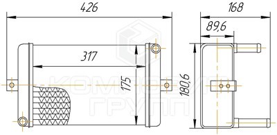 Радиатор отопителя МАЗ-6422,4370 медный 3-х рядный КОМПОЗИТ 12088101060 KOMPOZIT