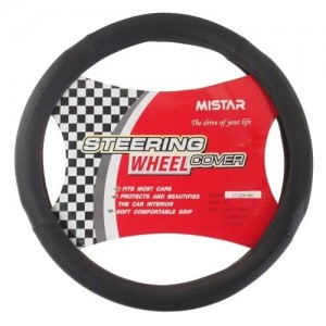 Оплетка руля (M) 37-39см черная кожа MISTAR MISLT22ABKM MISTAR