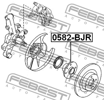 Ступица в сборе задняя MAZDA 323 BJ 1998-2003 0582-BJR 0582-BJR FEBEST