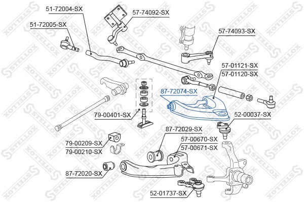 сайлентблок рычага верхн.\ Mitsubishi Pajero 83-01 8772074SX 87-72074-SX STELLOX