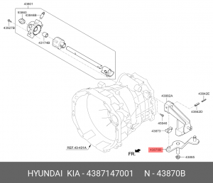 Рычаг HYUNDAI Porter 2 (12-) селектора МКПП OE 4387147001 HYUNDAI KIA