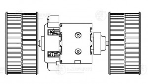 Мотор отопителя КАМАЗ-5490 MERCEDES Actros MP2,MP3 (03-) с крыльчаткой LUZAR LFH 1505 LUZAR