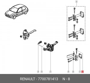 ось крепления двери!\ Renault Megane 7700781413 RENAULT