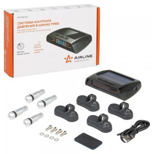Система контроля давления в шинах TPMS, 4 внутр. датчика, дисплей на торпедо, со ATP-MS-02 AIRLINE