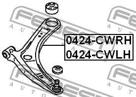 Рычаг правый MITSUBISHI OUTLANDER CW# 2006-2012 0424-CWRH 0424-CWRH FEBEST