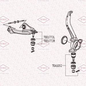 рычаг перед. подвески верхний прав.!\ HONDA Accord 08> TEE1772R TATSUMI