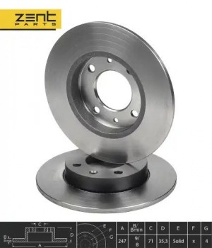 диск тормозной задний!\ Citroen Xsara, Peugeot 307 1.4-2.0HDi 01> Z06006 ZENTPARTS