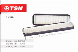 Фильтр салона для а/м ГАЗель, Соболь "TSN" 9.7.64 TSN